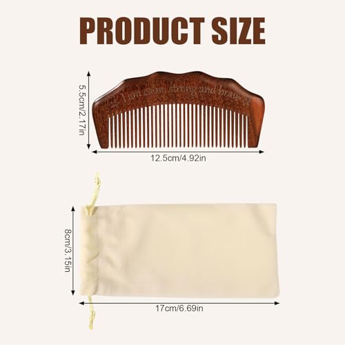 Peine de madera para cabello madera natural miniatura 2