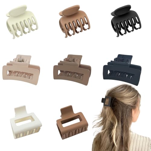 9 Pinzas Para el Pelo de Garra de Tamaño Mediano Pinzas Para Garras de Pelo Para Mujer Mini Pinzas Pelo Horquilla Antideslizante Para Cabello Grueso y Fino, 3 estilos (negro, blanco y marrón)