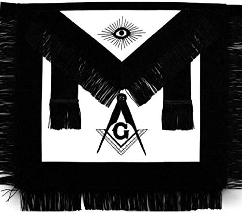 Tablier funéraire Noir Master Mason brodé main taille unique standard