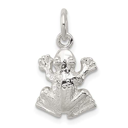 Sterling Silver Frog Pendant for Necklace or Charm Bracelet, Detailed Amphibian Design with Nature and Spiritual Symbolism, Animal Totem Jewelry for Women, Unisex Silver Nature Pendant Charm