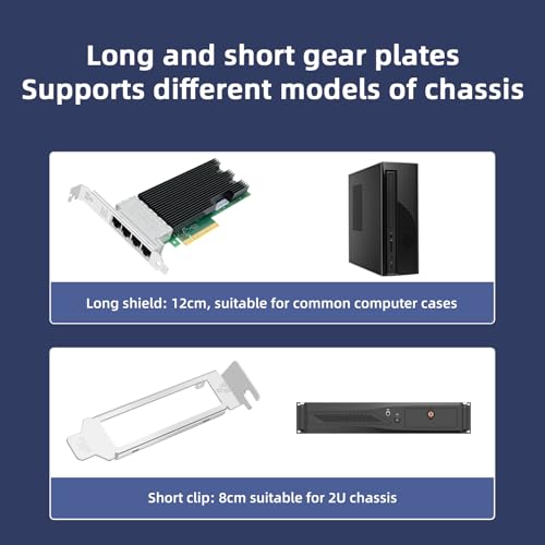 Tarjeta de Red de 4 Puertos RJ45 10Gbps PCIe x8 con Chip Intel XL710, Adaptador Ethernet 10GbE para Servidor, NAS y Conectividad LAN de Alta Velocidad, Compatible con Windows miniatura 5