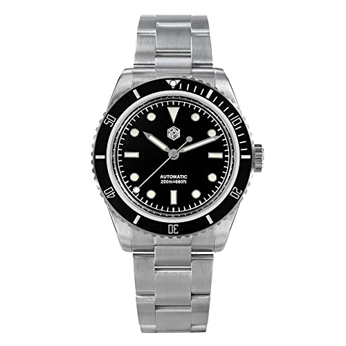 San Martin NH35 Montre de plongée mécanique automatique pour homme 38 mm, black