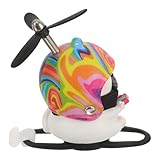 Parliky 可愛い小猫咪樹脂製バイク装飾品 軽量耐久プロペラ付きヘルメットオーナメント 自転車 車 オートバイ用デコレーション