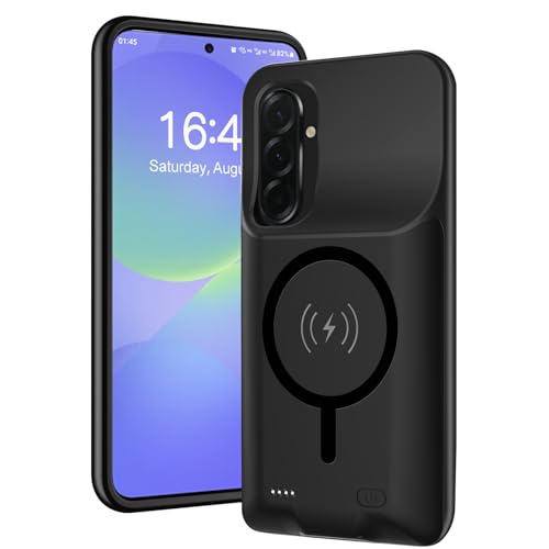Battery Case for Galaxy A36/A56, 10000mAh High Capacity Portable Charger Case, Rechargeable Smart Battery Pack Compatible with Galaxy A36/A56 6.7 inch Charging, Support Wireless & Carplay - Black