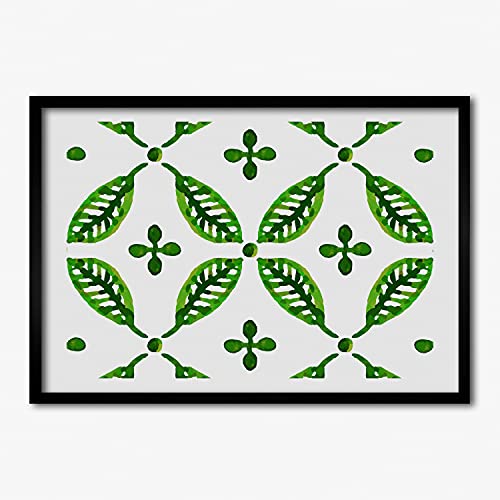 Peinture moderne feuilles vertes Tulup en grand cadre de qualité 70x50