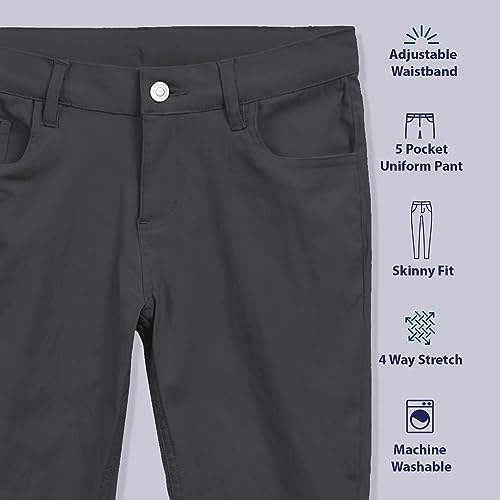 Image of Girls 4-20 Stretch Fabric Adjustable Waist Skinny School Pant