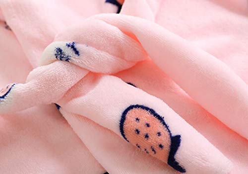 Toddlers Boys Girls Hooded Robe Soft Fleece Bathrobe Pajamas Dressing Gown Sleepwear4