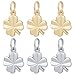 Beebeecraft 40 Stück 2 Farben Vierblättriges Kleeblatt Charms 18K Gold &amp; Platiniertes Messing St. Patrick's Day Shamrock Glücksanhänger Mit Biegering Für Halskette Armband Ohrringe