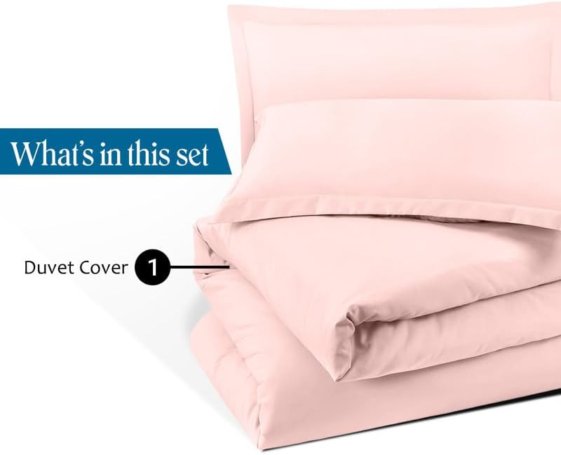 1-Piece California King Size Duvet Cover Only,94" x 104", 100% Egyptian Cotton, 600 Thread Count, Pink Solid, Zipper Closure, Lightweight Cooling Duvet Cover, Soft Breathable Bedding