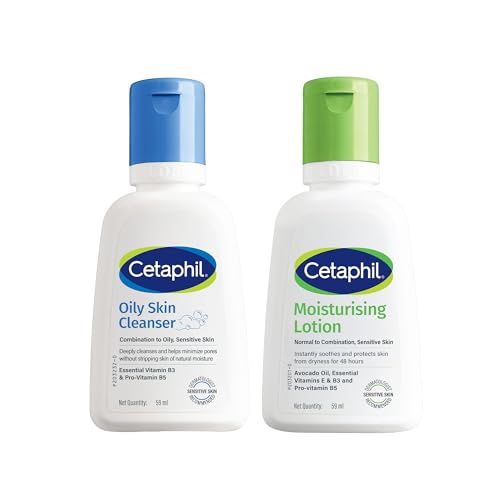 Image of Cetaphil Travel Pack - Oily Skin Essentials - Oily Skin Facewash Cleanser 60ml and Moisturizing Lotion 60ml - Cleanser + Moisturizer Travel Essentials