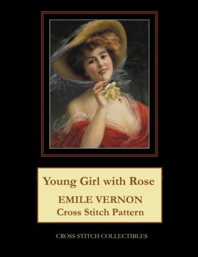 Young Girl with Rose: Emile Vernon Cross Stitch Pattern