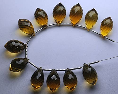 Briolettes quartz bière facetté 14mm pour chandelier et paires calibrées