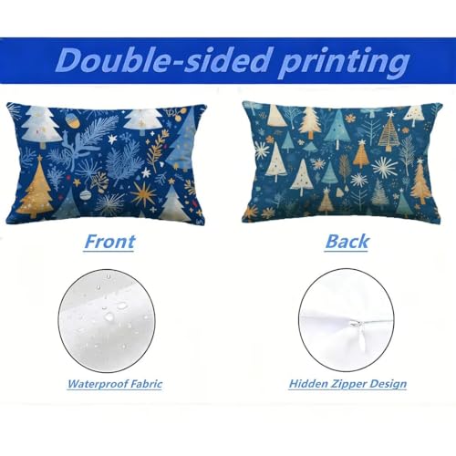 Housse de coussin de jardin 40x80 bleu marine extérieur imperméable - 3