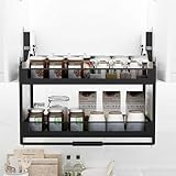 Tiefer Oberschrank für Küchenschrank Organizer, Hängeschrank Verstellbares Klappregal für Flaschen Gewürze(60cm Schrank)