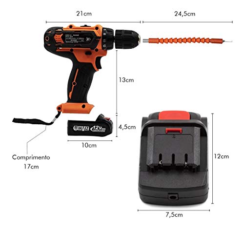 Haiz Furadeira Parafusadeira de Impacto Com Maleta Bivolt 24 Soquetes Com Bateria HZ88-3LI