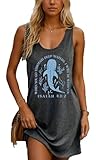 Christian Oversized Tank Dress Women Faith Bible Verse Graphic Dress Vacation Summer Boho Wildflowers Sundress (X-Large,Dark Grey1)