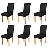 Jin Le Dining Chair Covers Set of 6 Black, Stretch Parson Chair Slipcover Chair Covers for Dining Ro