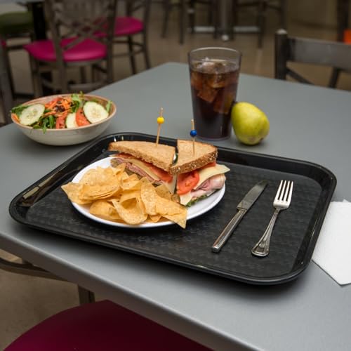 Carlisle FoodService Products Fast Food Cafeteria Tray, Durable Polypropylene with Slip-Resistant Surface, Stackable for Cafes and Schools, BPA-Free, Rectangular, Black - Image 5