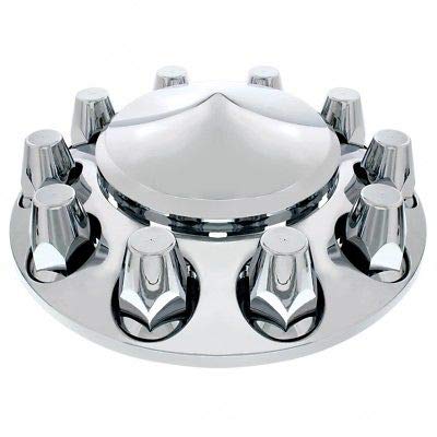 UNITED PACIFIC 10306 Axle Hub Cover Kit, Chrome, Pointed, with 33mm Standard Nut Cover & Nut Cover Tool