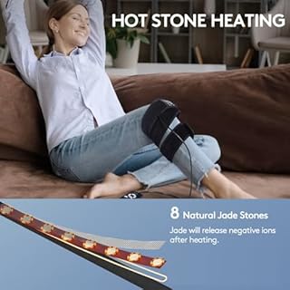 UTK Jade Infrared Pad Wrap, Far Infrared Heating Flexible Wraps for Wrist Elbow Leg and Arm - 47 X 2.4" with 8 Jade Stones, Auto-Off and Overheating Protection Function Black