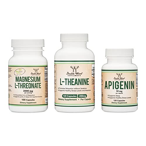 Magnesium Threonate (Magtein), Apigenin, and L-Theanine - Ultimate Sleep Bundle