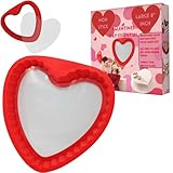 JOEY'Z Heart Shaped Cake Pans - Heart Cake Pan 8 Inch w/Removable Tempered Glass Bottom for Delicate Cakes- Heart Silicone Mold/Heart Cake Pan/Cake Molds Heart Mold Heart Molds Silicone Heart Pan