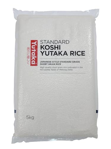 Yutaka - Standard Koshi Yutaka Rice 5kg - Japanese-Style Short-Grain Rice - Soft Slightly Sticky Texture - Ideal for Sushi Donburi Bento & Authentic Japanese Meals