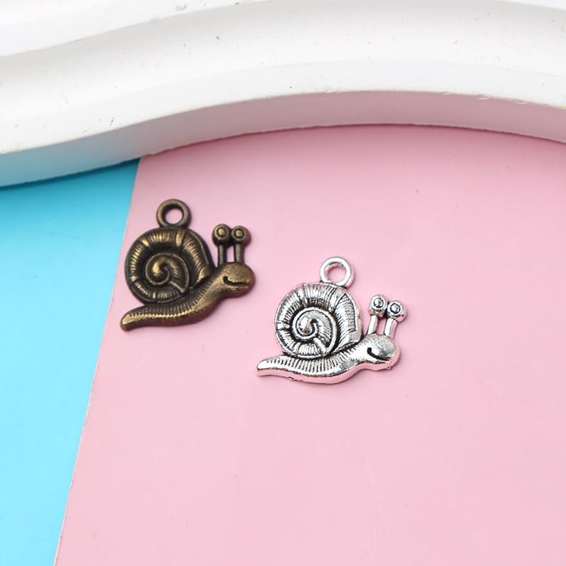 100pcs Ancient Silver Plated Pendant - Lovely Snail Charms Pendants For Jewelry Making Bracelet Necklace DIY Accessories - Image 5