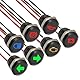 EPLZON 7 Stück 12mm Wasserdichte Signalleuchte LED Kontrollleuchte, DC 12V/24V LED Metall Kontrollleuchte mit 150 mm Kabel für Motorräder Autos LKW Traktoren RV ATV