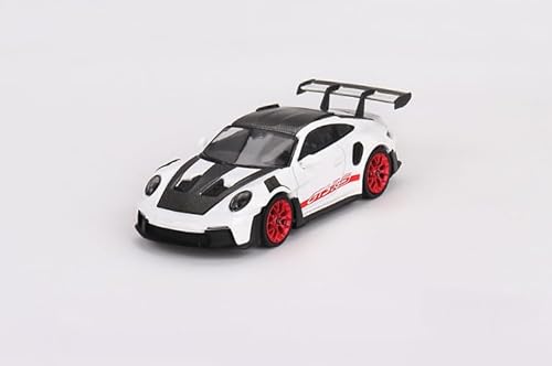 Diecast Model Car Compatible with Mini GT 1:64 Porsche 911 (992) GT3 RS Weissach Package White with Pyro Red Limited Edition MGT00706