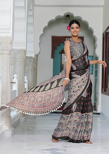 Image of MIRCHI FASHION Saree for Woman | Chiffon Floral Printed Breathable Occasional Sari with Blouse