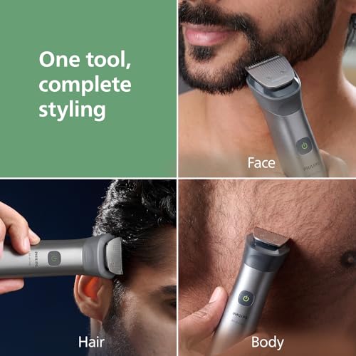 Image of Philips India's No.1 Men's Trimmer | Skin Safe Grooming | 13-in-1 Essential Body Kit - Face, Hair & Body | BeardSense Technology | Nose /Ear Trimming | 5 yrs* warranty | 120 Min Runtime | MG5942 /15