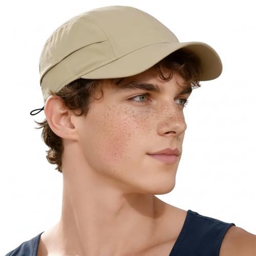 Visera deportiva ligera de secado rápido cuello caqui miniatura 2