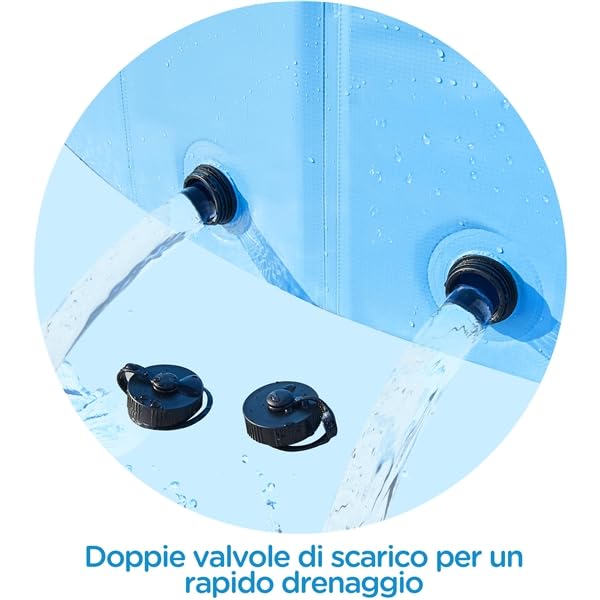 Yaheetech Piscina per Cani Pieghevole con Irrigatore Vasca da Bagno Animali Domestici Portatile 180 x 33 cm Blu