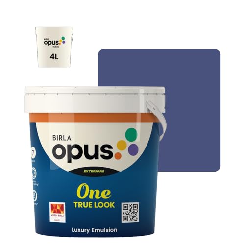 Image of Birla Opus One True Look Luxury Emulsion Paint (4L, Careless Whisper, Soft Sheen Finish) | Anti-Fading, UV & Algae Protection, Strong Film Intergrity | For Exterior Walls of Home, Office