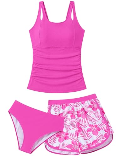 Image of TUONROAD Girls 3pcs Tankini Swimsuit Size 11-16 Bathing Suits for Teens