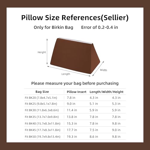 Image of DGAZ Purse Pillow Shaper Insert,Luxury Handbag Tote Shapers, Memory Foam- Fits Birkin 20 /25 /30 /35 /40 /45 /50 Bag(Gold,BK25 Sellier)