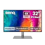 BenQ Creative Pro PD3225U 32” 4K Monitor for Mac & Designers 3840x2160 UHD, 2000:1 IPS, Thunderbolt 3, Display P3, DCI-P3, sRGB, Rec.709, AQCOLOR, Factory-Calibrated, Hotkey Puck G2, ICC sync, KVM