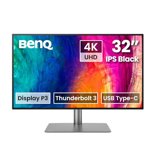 Image of BenQ PD3225U Pro-design Monitor for Macbook 32 inch IPS Black Tech. CR 2000:1|4K UHD|VESA DisplayHDR400|98% P3| 100% sRGB|DeltaE≤2|Pantone Validated|ICCSync|PIP /PBP|Thunderbolt 3|USB-C(PD 85W)|USB Hub|KVM
