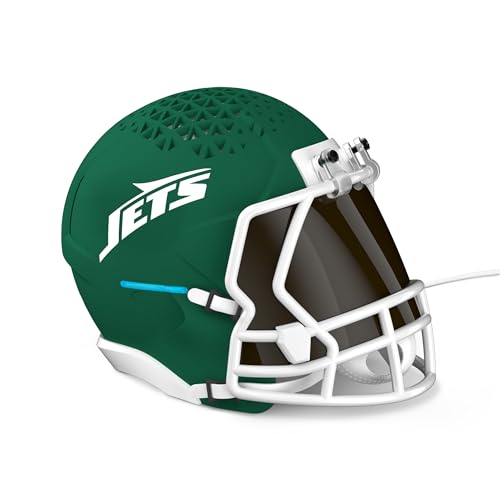 Image of NFL Echo Dot Bundle: Includes Echo Dot | Charcoal and Limited-Edition NFL Helmet Stand | New York Jets