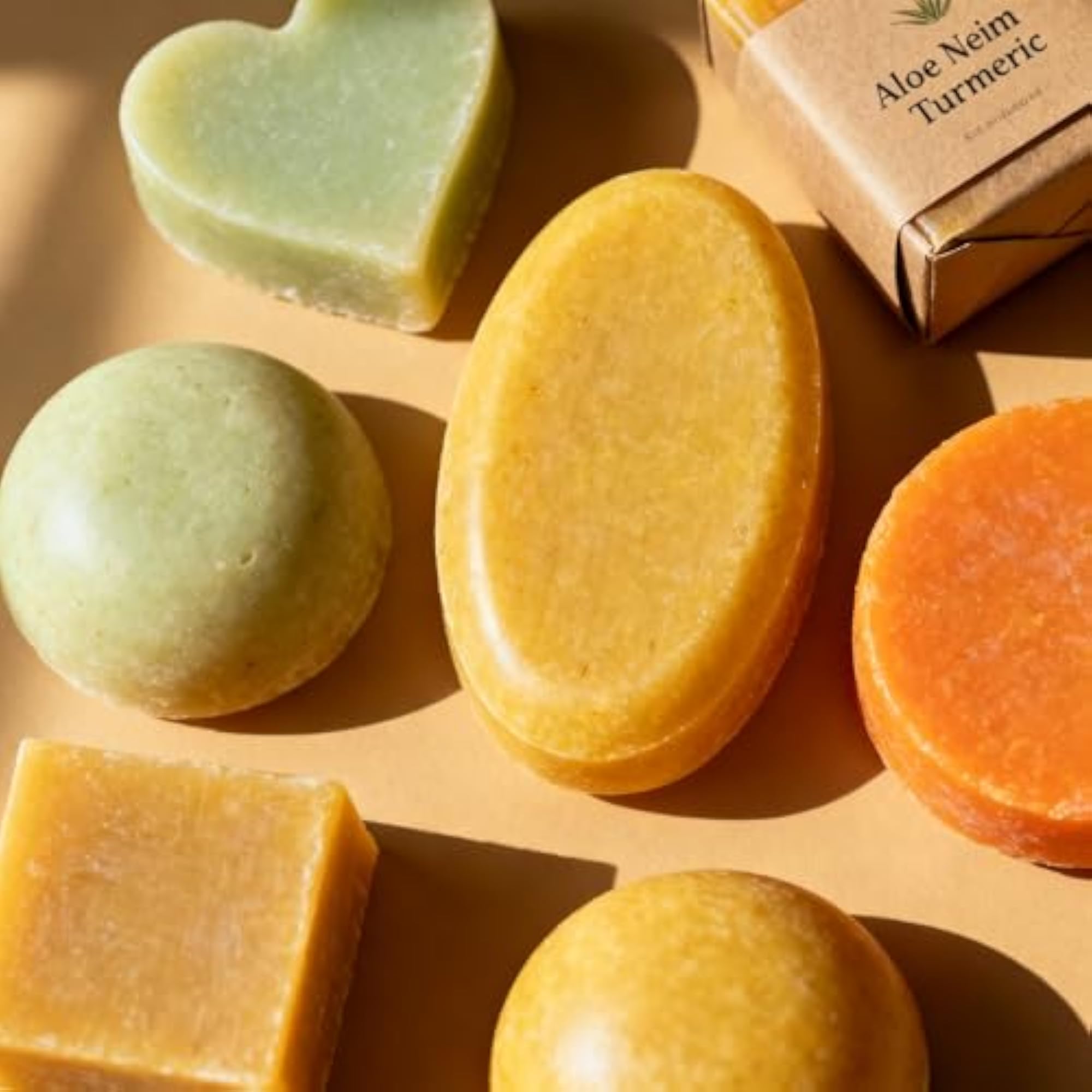 Handmade Bath Soap with Neem, Turmeric, and Aloe Vera, Pack of 3
