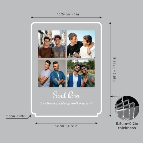 Image of Giftplease Personalized Photo Printed Acrylic LED Lamp Rakhi Combo for Brother | Custom Night Light Table Frame with Designer Rakhi, Roli Chawal & Greeting Card | Best Rakshabandhan Gift for Bhaiya