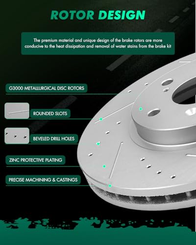 Image of SCITOO Front Brake Rotors 2x Drilled & Slotted Brakes Rotor:31275