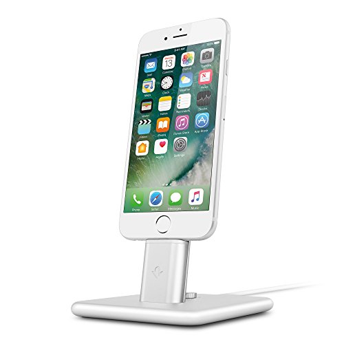 Twelve South HiRise 2 Deluxe for iPhone/iPad, Silver | Adjustable Charging Stand with Lightning + Micro-USB Cables