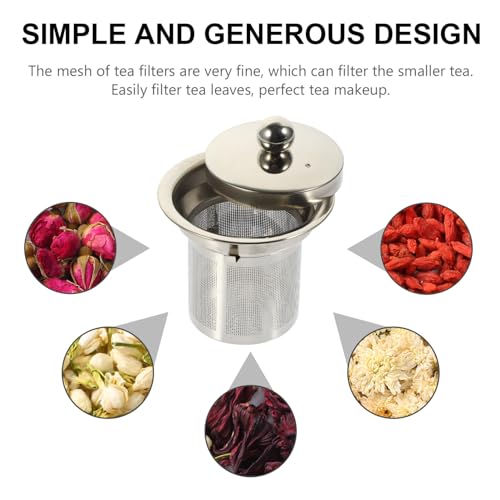 Cabilock Stainless Steel Tea Filter Insert with Lid 3.2 Inch Mesh Tea Strainer Replacement for Teapots Suitable for Home and Restaurant Use Compact and Lightweight Infuser - Image 4