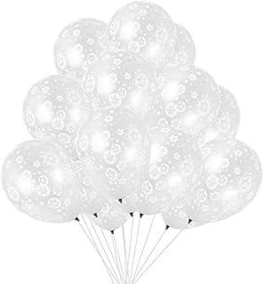 100PCS Christmas Snowflake Balloons - Winter Wonderland/Holiday/Xmas Birthday Wedding Baby Shower Party Decorations Supplies Offwhite Snowflakes Decor