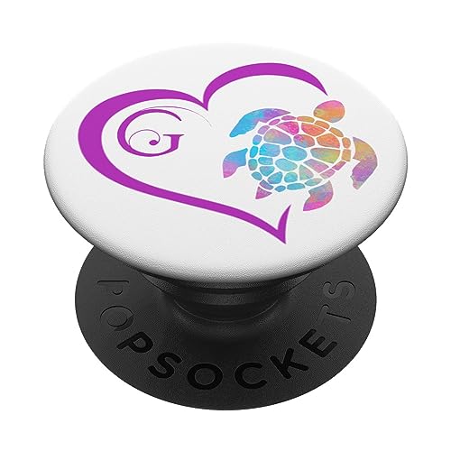 Viola Lettera G Iniziale Acquerello Sea Turtle