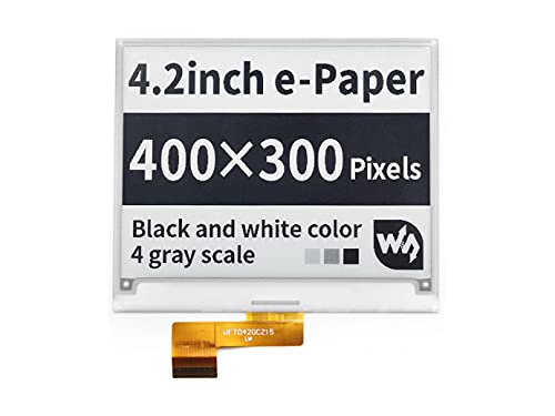 TUOPUONE 4.2inch E-Ink E-Paper Raw Display Compatible with Raspberry Pi/Jetson Nano 400x300 Pixels Resolution SPI Interface Without PCB With Embedded Controller