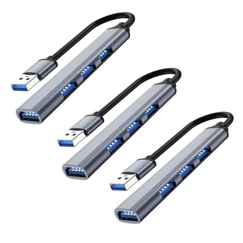 Lckiioy 3X 4 Puertos USB Hub Splitter Multi Hub USB A USB 3.0 Adaptador USB Varios Puertos Adaptador de AlimentacióN