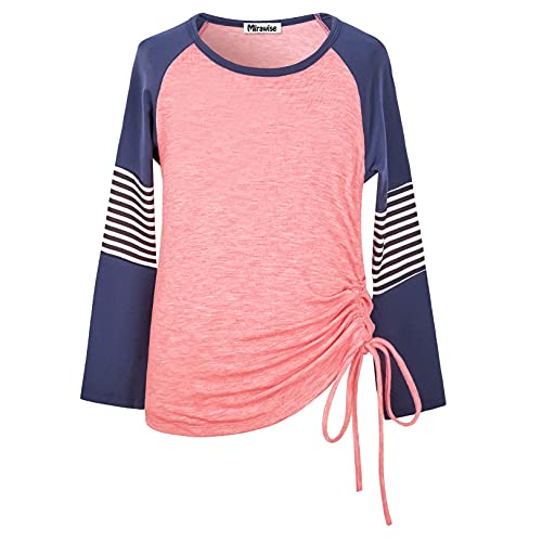 Mirawise Girls Casual Long Short Shirts Tunic Tops Tee Shirt